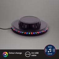 14 stk. briloner led  lyshjul i sort med musiksensor ø12,5 cm(ubrugt)