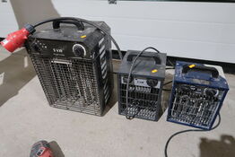 3 stk. varmeblæsere 