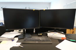 2 stk. computerskærme SAMSUNG S27CG650, F27T370FWR med tastatur