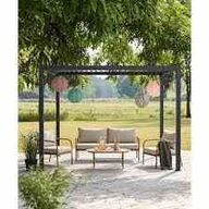 Søndervig pergola 3x3m Åbn og luk taget med håndtag 