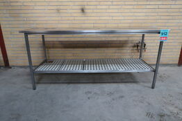 Rustfri stålbord med underhylde