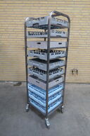 Kurvevogn med 10 stk. opvaskebakker