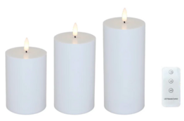 3 pk. Cozzy bloklys hvid 3 stk. med fjernbetjening