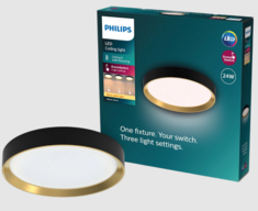 2 stk. Philips Hanno SceneSwitch Plafond 24W i sort Ø384 mm