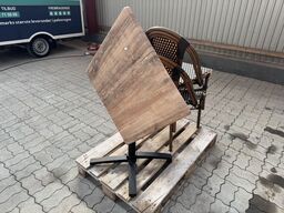 Udendørs cafébord med sort flip understel inkl. 2 fletstole