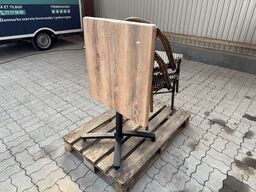 Udendørs cafébord med sort flip understel inkl. 2 fletstole