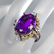 Ametystring af gulbelagt og sort rhodineret sterlingsølv