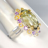 Eksklusivt håndfremstillet unika ring af guld og hvidguldbelagt sterlingsølv