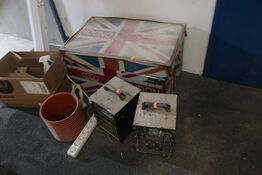 Kasse, varmeblæser, trillebør