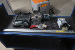 Vinkelsliber MAKITA GA9020R, topnøglesæt, hansker, vinkel og målebånd