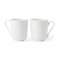 2 pk. Lyngby Porcelæn Rhombe kop hvid 33 cl 2 stk.