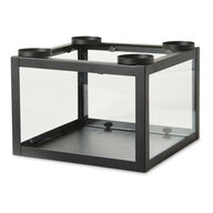 Adventsstage sort metal/glas H16 cm