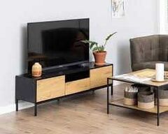 Seaford tv-bord Sort/vild eg B.140 x H.45 x D.40 cm 