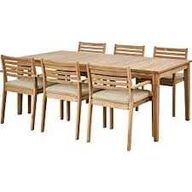 6 stk Lugo havestole med hynder - akacietræ