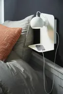 Frandsen ball væg lampe m. usb til opladning hvid metal(ubrugt)