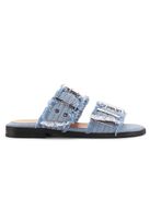 Feminine Buckle Two Strap Sandal Charms Denim GANNI Str.: 40