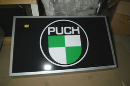 Lysskilt m/PUCH logo 90x50cm 230V