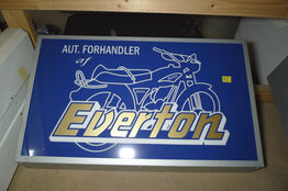 Lysskilt m/EVERTON logo 90x50cm 230V