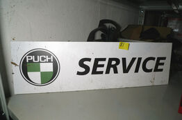 Skilt m/PUCH SERVICE logo ca. 60X18cm