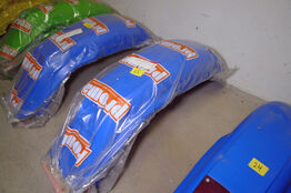 Et sæt cross-skærme for-/bag m/baglygte, blå