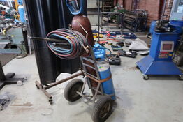 Vogn med skærebrænder (flasker medfølger ikke)