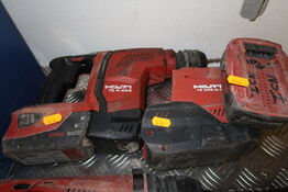 Akku borehammer HILTI TE 6-A22 med støvopsamler og 2 stk. batterier