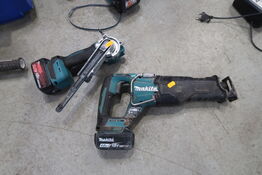 2 stk. akku håndværktøj MAKITA DJR187, DBS180 med 2 stk. batterier