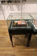 Udstillingspodie med div. Smykker m.m.