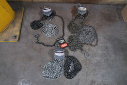 3 stk. TBM kædehejs 500 kg 