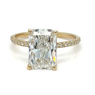 3,25 ct. radiant brillant slebet diamantring (Lab. fremstillet)*. IGI