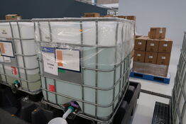 Spildekar med palletank med glycerin