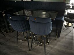 2. Stk Høj cafe borde, 2. Stk. Høj cafe stole i stof, Sofa modul i stof