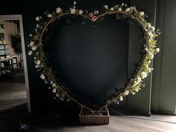 Hjerte formet udstilling m. Pynte grønt og RGB LED lys