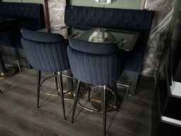 2. Stk Høj cafe borde, 2. Stk. Høj cafe stole i stof, Sofa modul i stof