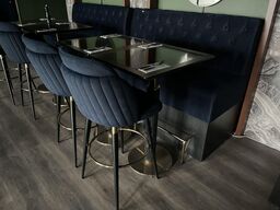 2. Stk Høj cafe borde, 2. Stk. Høj cafe stole i stof, Sofa modul i stof