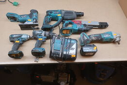 Stiksav, boremaskine mv.  MAKITA  Model: DTW 251,  DJV1S,  HP 484,  DHR 202, DFR 550,  DGA 506,  DC18RC