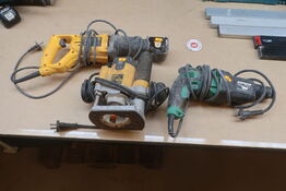 Sliber, boremaskine, sømpistol mv.  DEWALT, HIKOKI Model: DH 26PC2,  DW621, DW304PK - QS