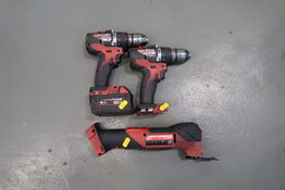 3 stk. akku håndværktøj MILWAUKEE M18 FMT, M18 med 1 stk. batteri