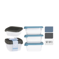 9 pk. Opbevaringssæt sort/blå 0,5 liter