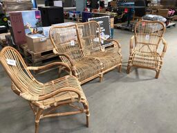 Suma Rattan Loungesæt Sofa+2 stole 
