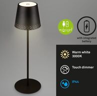 2 stk. briloner udendørs led batteridrevet bordlampe 38 cm sort(ubrugt)