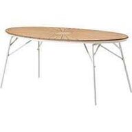 Kerteminde teak havebord 180x90cm, hvidt stel