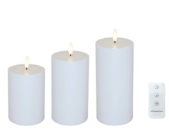 3 pk. Cozzy bloklys hvid 3 stk. med fjernbetjening