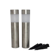 4 pk. Cozzy solcelle havefakler stål 2 stk. Ø6xH41 cm