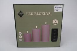 2 pk. Cozzy LED bloklys rosa med fjernbetjening udendørs 3 stk.