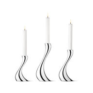 Georg Jensen Cobra lysestager sæt 3 størrelser inkl. lys