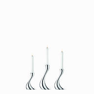 Georg Jensen Cobra lysestagesæt 3 stk blankt stål
