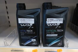 6 stk. gearkasseolie WOLF Official Tech ATF MB samt MULTI VEHICILE ATF