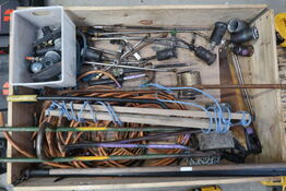 Palle med diverse brændere, ruller, slanger m.m. 