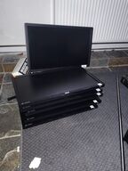 Seks skærme, assorterede